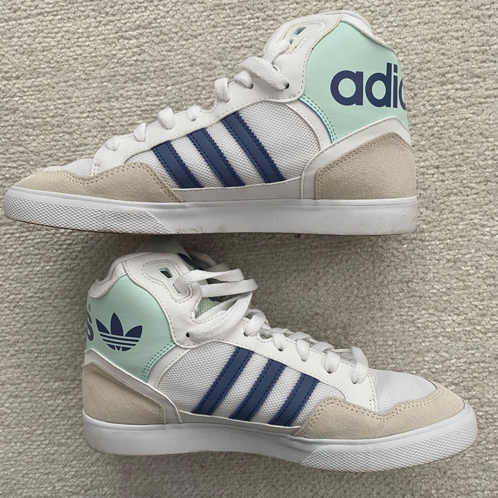 Adidas High-Tops in Mint Green and Lavender